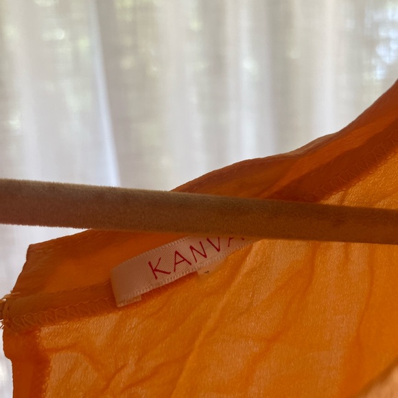 Kanvas Orange Silk Mini Dress - Size XS - Picture 3 of 3